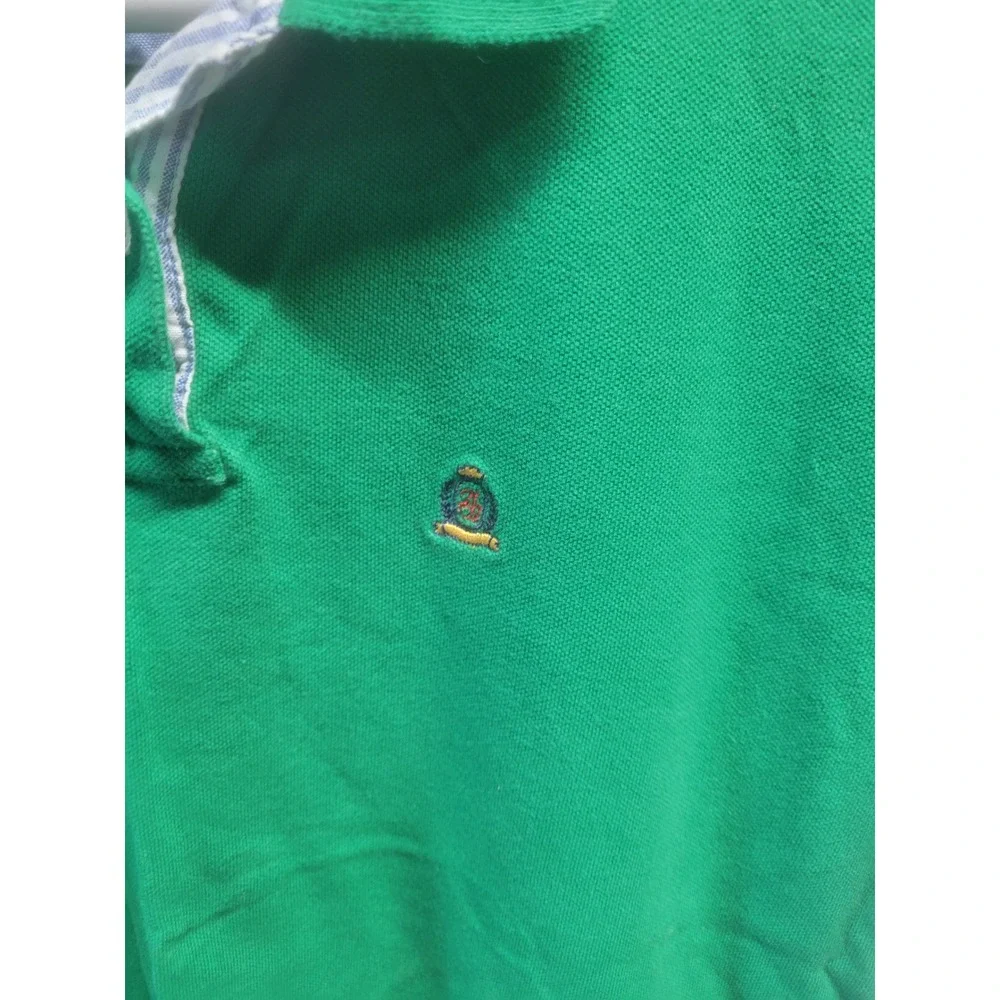 Bugle Boy Vintage Green Short Sleeve Pique Polo Shirt Embroidered Logo Mens L